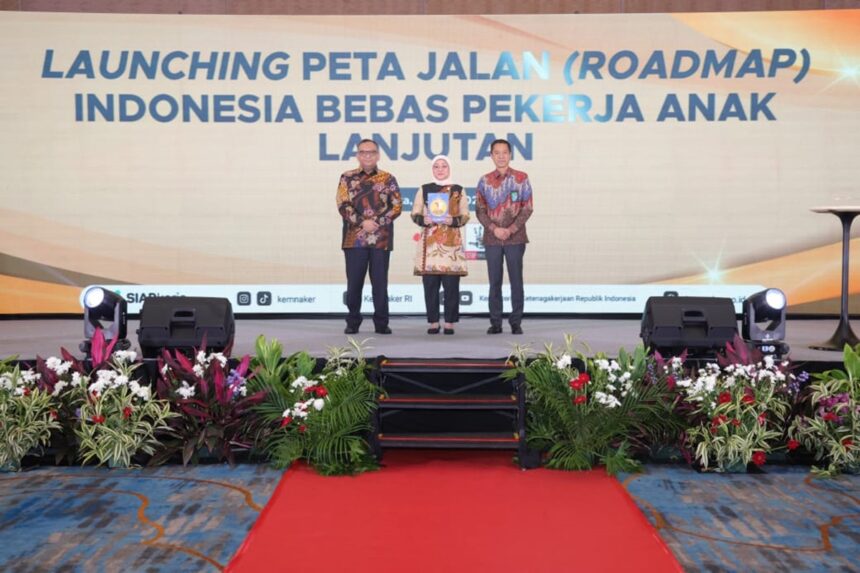 Kemnaker meluncurkan Peta Jalan (Roadmap) Indonesia Bebas Pekerja Anak Lanjutan (tahap II) menyusul berakhirnya Roadmap Indonesia Bebas Pekerja Anak Tahun 2022 (tahap I). Foto: Kemnaker