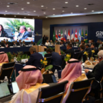 Menkeu Sri Mulyani saat pertemuan G20 antara Menteri-Menteri Keuangan dan para Gubernur Bank Sentral dari seluruh penjuru dunia di Rio de Janeiro, Brasil. Foto: kemenkeu