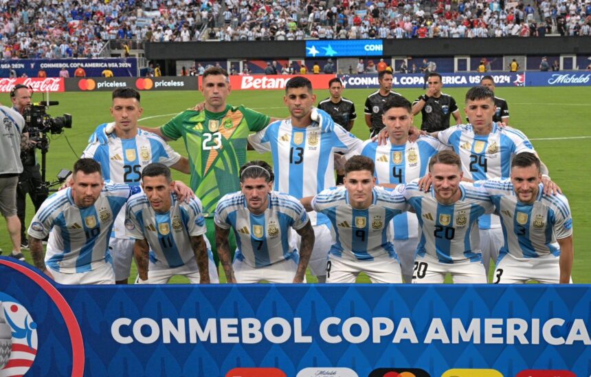 Timnas Argentina yang berhasil maju ke final Copa America 2024. Foto: tangkapan layar X @Messismo10