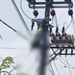 Petugas PLN tewas tersengat arus kabel listrik saat bekerja di Dusun II Desa Maringgai, Lampung Timur, pada Kamis (15/8/2024). Foto: IG, @info.negri