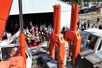 Polda Riau melakukan roundbreaking Rumah Sakit Bhayangkara Presisi, Jalan Jenderal Sudirman, Kota Pekanbaru,