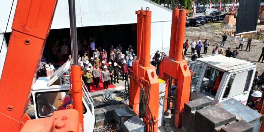 Polda Riau melakukan roundbreaking Rumah Sakit Bhayangkara Presisi, Jalan Jenderal Sudirman, Kota Pekanbaru,