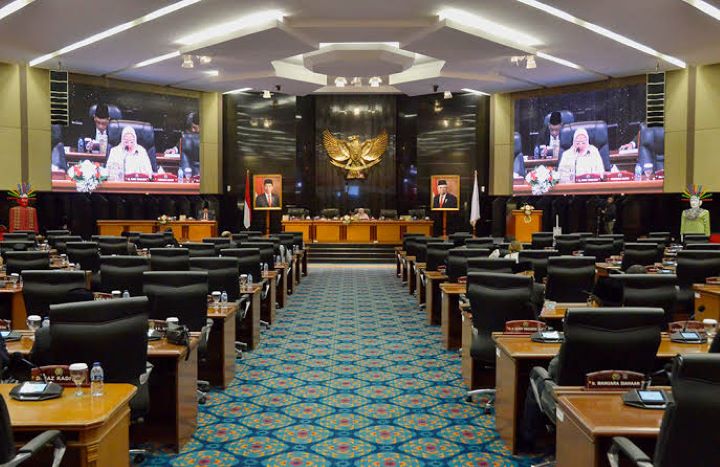 Ilustrasi pelaksanana sidang paripurna DPRD DKI terkait APBDP 2024.(foto dok setwan)