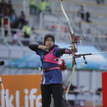 Foto: Suasana pertandingan MilkLife Archery Challenge 2024 yang diselenggarakan di Supersoccer Arena Rendeng, Kudus, Jawa Tengah pada 22 Agustus hingga 25 Agustus