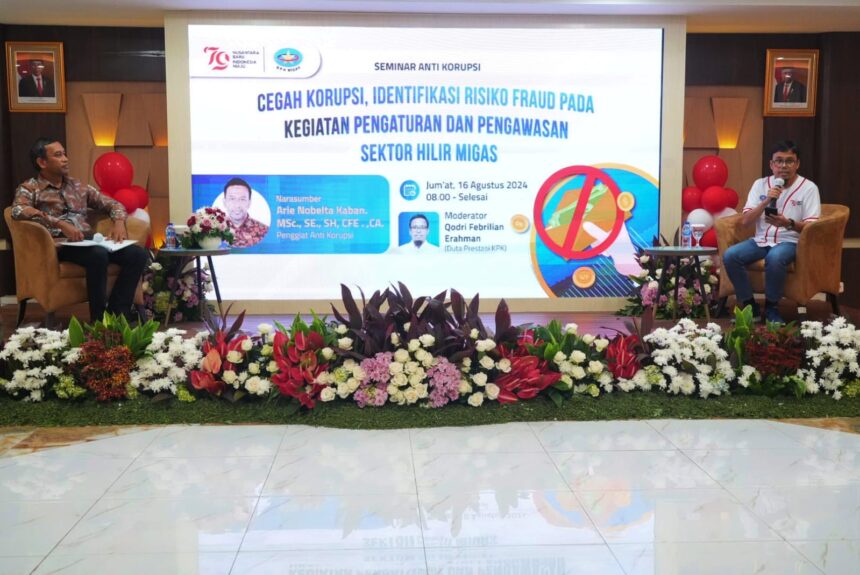 BPH Migas gelar Seminar Anti Korupsi dengan tema “Cegah Korupsi, Identifikasi Risiko Fraud Pada Kegiatan Pengaturan dan Pengawasan Sektor Hilir Migas”. Foto: Dok/BPH Migas