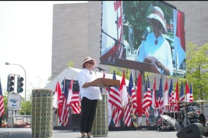 Menlu RI, Retno Marsudi memberi sambutan di acara WOW Indonesia di Washington DC. Foto: dok humas