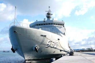 Salah satu kapal perang KRI yang dikerahkan ke Pulau Bali. Foto: Mabes TNI