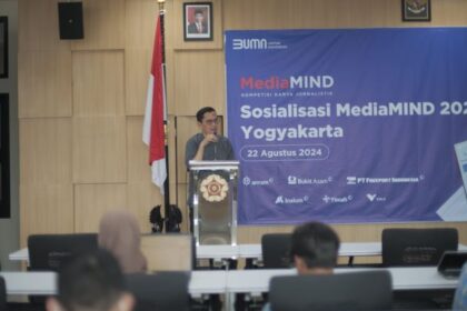 Program sosialisasi kompetisi karya jurnalistik MediaMIND 2024 di Yogyakarta. Foto: Dok MIND ID