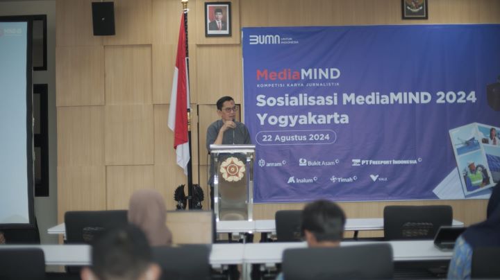 Program sosialisasi kompetisi karya jurnalistik MediaMIND 2024 di Yogyakarta. Foto: Dok MIND ID