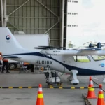 Pesawat Advanced Air Mobility yang dikembangkan oleh Hyundai dan Korea Aerospace Research Institute tampak terparkir di hangar Mobility di hangar Bandar Udara Aji Pangeran Tumenggung Pranoto, Samarinda, Kalimantan Timur, 29 Juli 2024. Foto; dok humas Otorita IKN.