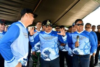 Pj Gubernur Sulbar, Bahtiar Baharuddin saat acara HUT RI ke-79.(Foto dok pemprov Sulbar)