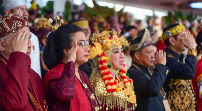 Sejumlah menteri hadir pada Upacara Peringatan Detik-Detik Proklamasi di Istana Negara, Ibu Kota Nusantara, pada Sabtu, 17 Agustus 2024. Foto: BPMI Setpres