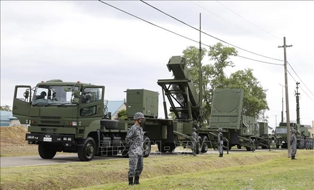 Sistem pertahanan rudal Patriot PAC-3 dikerahkan di Sapporo, Jepang, pada tanggal 18 Juni 2020. Foto KYODO/VNA