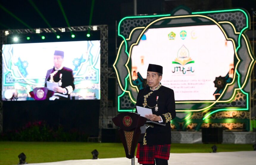 Presiden Joko Widodo membuka Musabaqah Tilawatil Qur’an (MTQ) Nasional XXX Tahun 2024 di Samarinda Kaltim. Foto: setneg.go.id