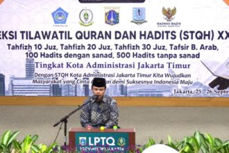 Salah satu peserta mengikuti Seleksi Tilawatil Quran dan Hadist (STQH) Tingkat Kota Administrasi Jakarta Timur, di Kantor Pemkot Jakarta Timur, Rabu (25/9/2024). Foto: Ist