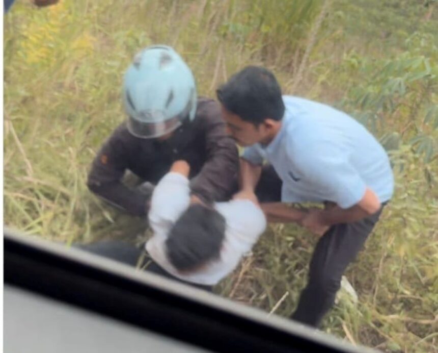 Bripka Rico Hady Saputra saat menangkap komplotan pencuri sepeda motor. Foto: Ist