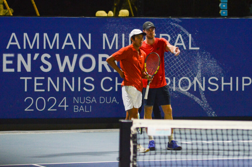 Petenis Indonesia, Nathan Anthony Barki melenggang ke perempat final ganda Amman Mineral Men’s World Tennis Championship di Nusa Dua, Bali, Selasa, 10 September 2024