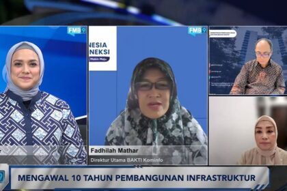 Staf Ahli Bidang Teknologi, Industri, dan Lingkungan Kementerian Pekerjaan Umum dan Perumahan Rakyat (PUPR), Endra S. Atmawidjaja (ka atas) dan Direktur Utama Badan Aksesibilitas Telekomunikasi dan Informasi (BAKTI) Kominfo, Fadhilah Mathar. Foto: dok humas