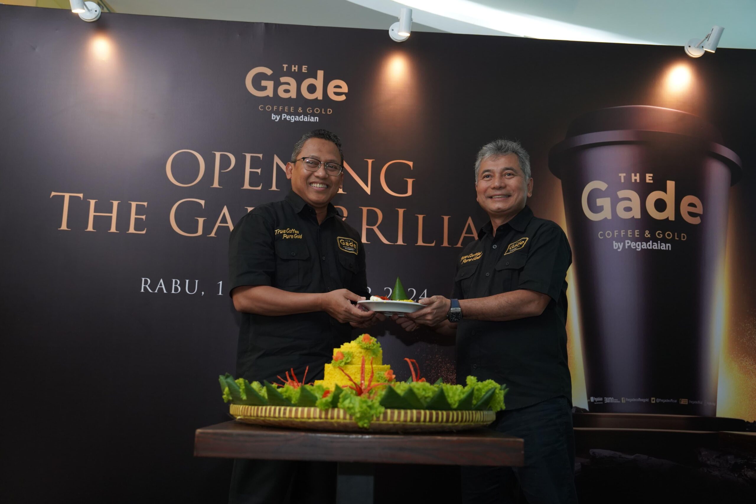 PT Pegadaian kembali membuka gerai kopi The Gade Coffee and Gold ke 45 yang bertempat di Menara Brilian Lantai 1, Jl Gatot Subroto, Tebet Jakarta Selatan, Rabu (11/09). 