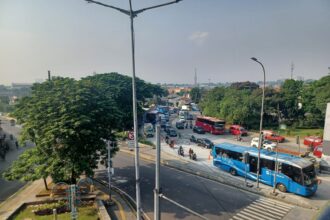 Satu unit Transjakarta melintasi jalur busway dari arah Terminal Kampung Rambutan menuju kawasan Kramat Jati, Jakarta Timur, Senin (16/9/2024). Foto: Joesvicar Iqbal/ipol.id