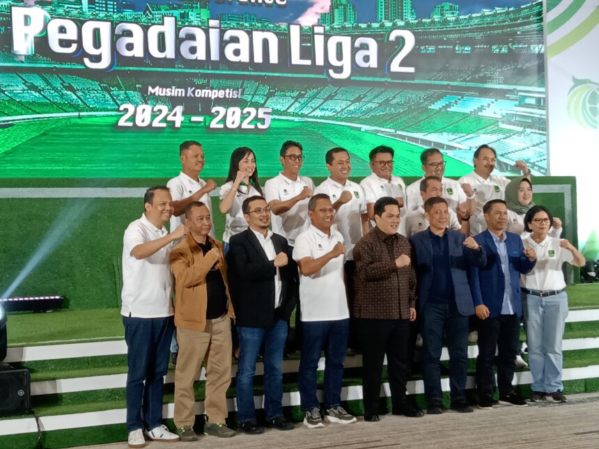 PT Pegadaian resmi menjadi sponsor utama kompetisi sepak bola Liga 2 Musim 2024/2025.Foto: Ipol