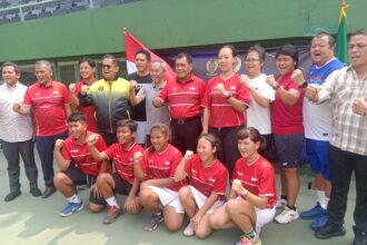 Ketua PP Pelti Nurdin Halid melepas enam petenis Indonesia mengikuti ATF U12 Team Competition Final di Shymkent Kajaksthan