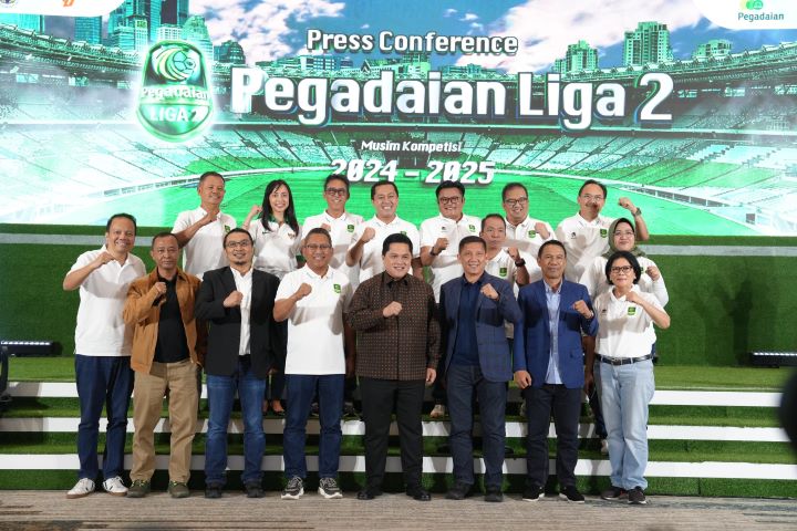 PT Pegadaian kembali menjadi sponsor utama Liga 2 Musim 2024-2025, setelah sebelumnya juga menjadi sponsor untuk Pegadaian Liga 2 Musim 2023-2024. Foto: Ist