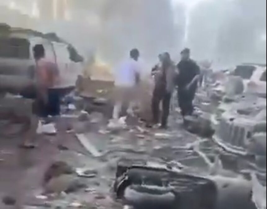 Serangan Israel ke Beirut. Foto: Tangkapan layar video X