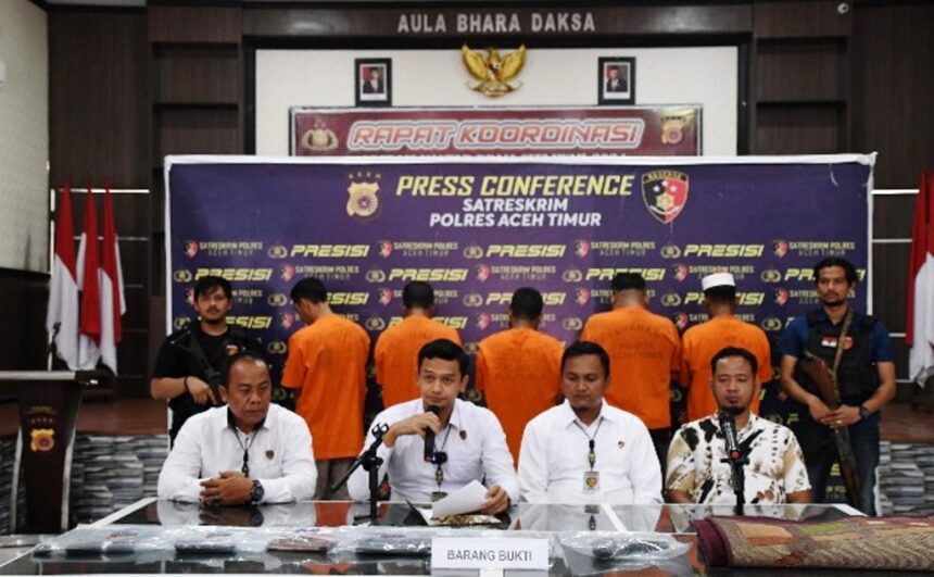 Polisi merilis kasus penculikan. Foto: dok. Polres Aceh Timur