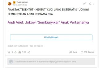 Komentar Andi Arief di kaskus yang mendapat respon Fufufafa. Foto: X @kafiradikalis