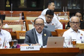 Ketua Lembaga Perlindungan Saksi dan Korban (LPSK), Achmadi saat menghadiri rapat kerja dengan Komisi III DPR RI pada Selasa (3/9/2024). Foto: Ist