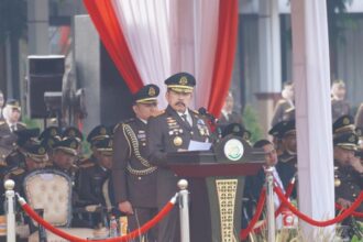 Jaksa Agung ST Burhanuddin saat memimpin Upacara Peringatan Hari Lahir Kejaksaan RI ke-79 Tahun 2024 di Lapangan Badan Pendidikan dan Pelatihan Kejaksaan RI, Jakarta, Senin (2/9/2024). Foto: Dok Puspenkum Kejaksaan Agung