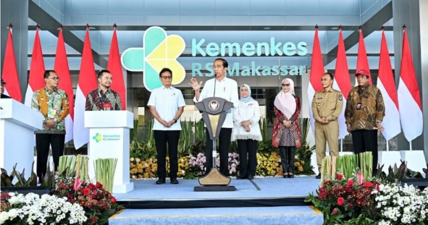 Presiden Joko Widodo didampingi Ibu Iriana Joko Widodo meresmikan Rumah Sakit Kementerian Kesehatan (RS Kemenkes) di Kota Makassar, Provinsi Sulawesi Selatan pada Jumat, 6 September 2024. Foto: BPMI Setpres