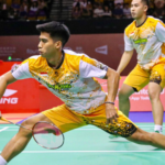 Sabar Karyaman Gutama/Moh Reza Pahlevi Isfahani kalah dari pasangan Korsel, Kang Min Hyuk/Seo Seung Jae, di partai puncak Hong Kong Open 2024. Foto: X @INABadminton