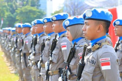 Polri berangkatkan 140 anggota Satuan Tugas Garuda Bhayangkara FPU 6 Minusca untuk bergabung dalam misi pemeliharaan perdamaian PBB di Bangui, Republik Afrika Tengah. Foto: polri