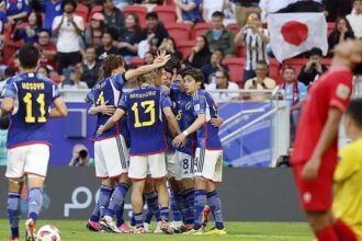 Para pemain Timnas Jepang. AFP