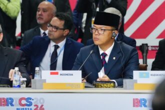 Menteri Luar Negeri RI Sugiono dalam Konferensi Tingkat Tinggi (KTT) BRICS Plus di Kazan, Rusia, Kamis (24/10/2024).