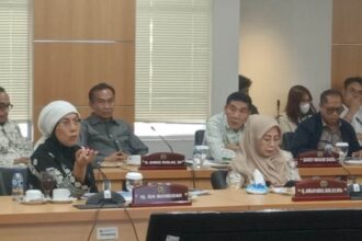 Politisi PDIP di DPRD DKI, Ida Mahmudah saat melakukan interupsi di rapat Komisi D.(Foto Sofian/ipol.id