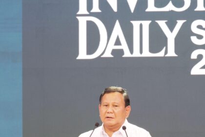 Presiden terpilih Prabowo Subianto saat menghadiri penutupan BNI Investor Daily Summit 2024 dimana Menteri AHY juga hadir. Foto: dok humas