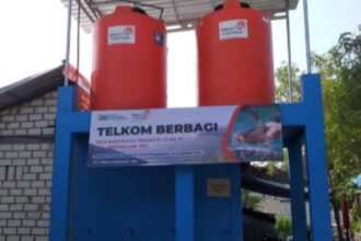 Salah satu bantuan sarana air bersih untuk masyarakat dari Telkom di Desa Mentingan Tengah, Kec. Jakenan, Kab. Pati, Jawa Tengah. Foto: Telkom Indonesia