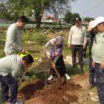 Kasudin Pertamanan dan Hutan Kota Jakarta Timur, Djauhar Arifin bersama Aparatur Sipil Negara (ASN) Sudin, Kasatpel 10 kecamatan dan Satgas Pertamanan dalam kegiatan menanam pohon di Tempat Pemakaman Umum (TPU) Kober Rawa Bunga, Jatinegara, Jakarta Timur, pada Jumat (4/10/2024). Foto: Ist