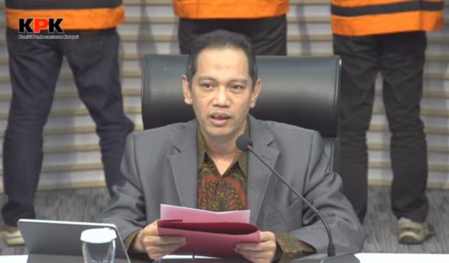 Wakil Ketua KPK, Nurul Ghufron dalam jumpa pers di Gedung Merah Putih, Jakarta, Selasa (8/10/2024). Foto: Live streaming YT @kpkri