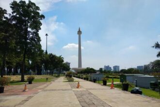 Ilustrasi kawasan Monas yang mulai dibersihkan menghadapi pelantikan Prabowo-Gibran.(Foto dok pemprov)