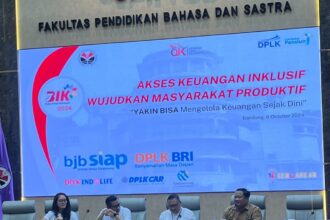 bank bjb dan Industri Jasa Keuangan (IJK) lainnya yang menyelenggarakan literasi keuangan untuk mahasiswa Universitas Pendidikan Indonesia (UPI) Bandung, dalam rangka Bulan Inklusi Keuangan (BIK) Tahun 2024.