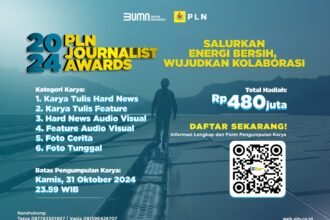 Waktu pendaftaran PLN Journalist Award (PJA) 2024 dengan tema "Salurkan Energi Bersih, Wujudkan Kolaborasi", masih masih dibuka hingga 31 Oktober 2024. Foto: PLN