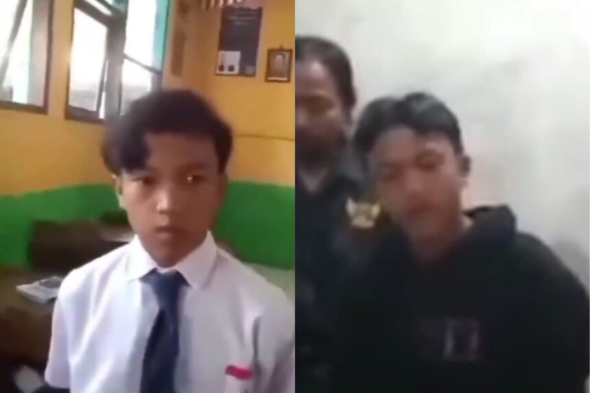 Viral seorang siswa SMP berdebat dengan gurunya ketika ditanya alasan tidak mengerjakan tugas sekolah. Foto: IG, @kegblgnunfaedah (tangkap layar)