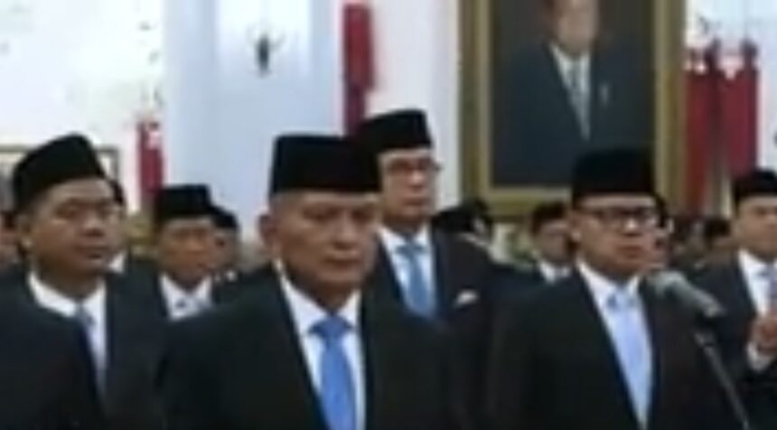 Kabinet Presiden Prabowo-Gibran saat di istana. (foto screenshoot YT)