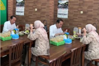 Momen Presiden ketujuh Jokowi mengunggah makan bersama istrinya Iriana Jokowi di salah satu rumah makan. Foto: IG, @jokowi (tangkap layar)