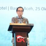 Kepala Eksekutif Pengawas Perbankan OJK Dian Ediana Rae pada puncak Pertemuan Tahunan Perbankan Syariah 2024 di Banda Aceh, Jumat (25/10/2024). Foto: Dok OJK