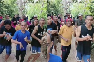 Gunawan, joged Sadbor ini menjadi viral, lantaran berhasil menyedot perhatian warga lewat live streaming di TikTok. Foto: TikTok, @Sadbor86 (tangkap layar)